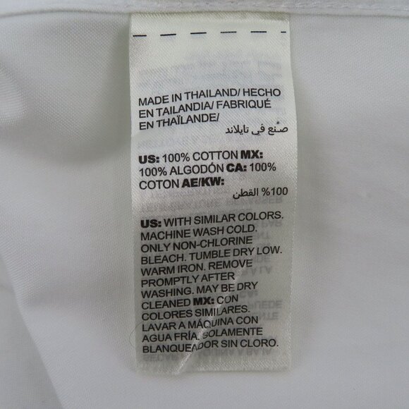 Chicos Womens 0 4/6 White Black Trim Collared Rhinestone Button Front Shirt Top - Picture 9 of 11